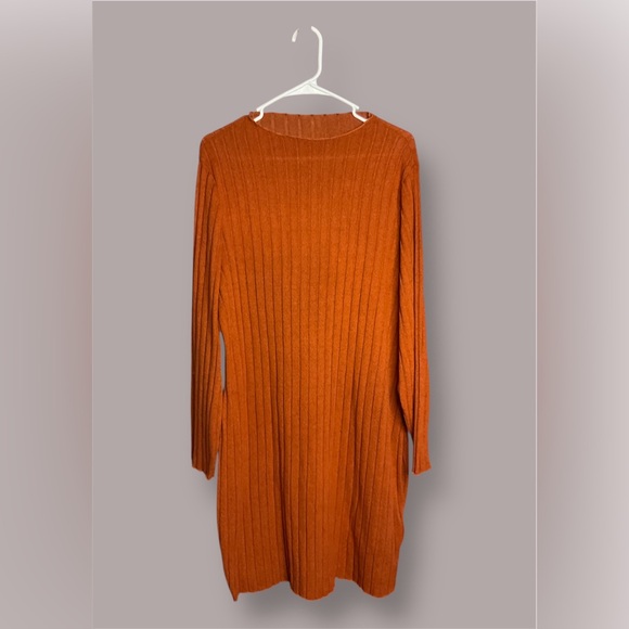 SHEIN Burnt Orange Long Sleeve Dress - Picture 1 of 3